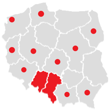 Mapa Polski z podziałem na województwa